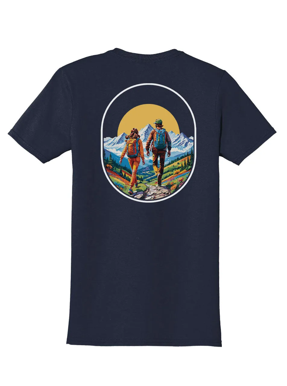 Hikers Back Print with Pocket Print T-Shirt
