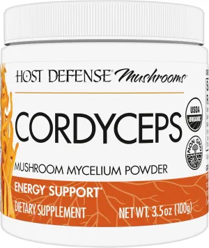 Host Defense Cordyceps Powder - Immune & Energy Support Supplement - Kidney Health Supplement with Cordyceps - Fitness Support Supplement to Aid Oxygen Uptake - 3.5 oz (66 Servings)*