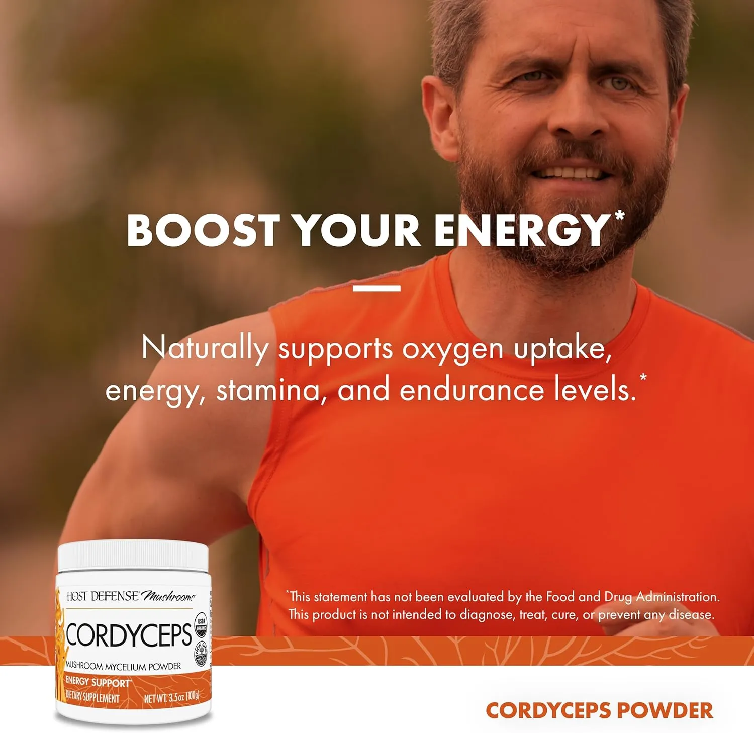 Host Defense Cordyceps Powder - Immune & Energy Support Supplement - Kidney Health Supplement with Cordyceps - Fitness Support Supplement to Aid Oxygen Uptake - 3.5 oz (66 Servings)*