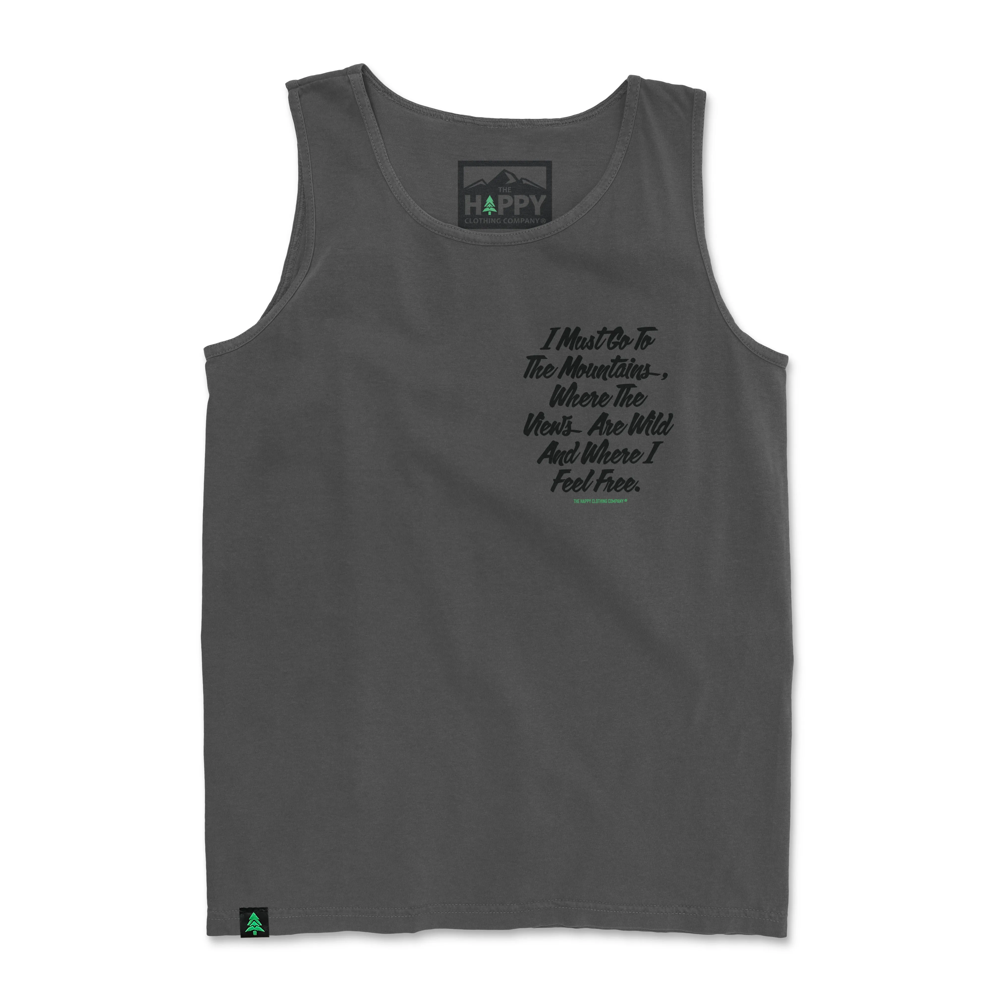 I Must Go To The Mountains Script Nature-Dyed Tank