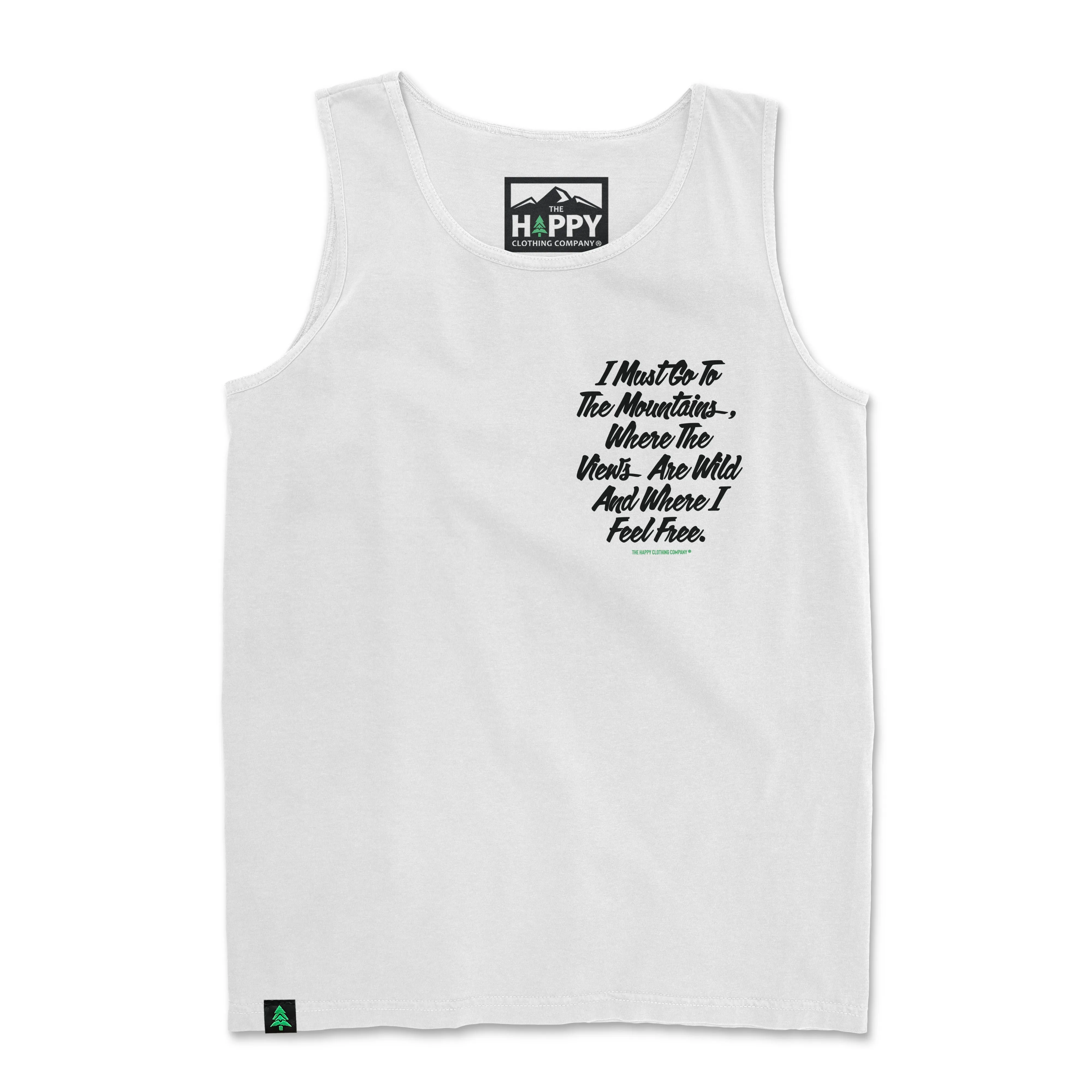 I Must Go To The Mountains Script Nature-Dyed Tank
