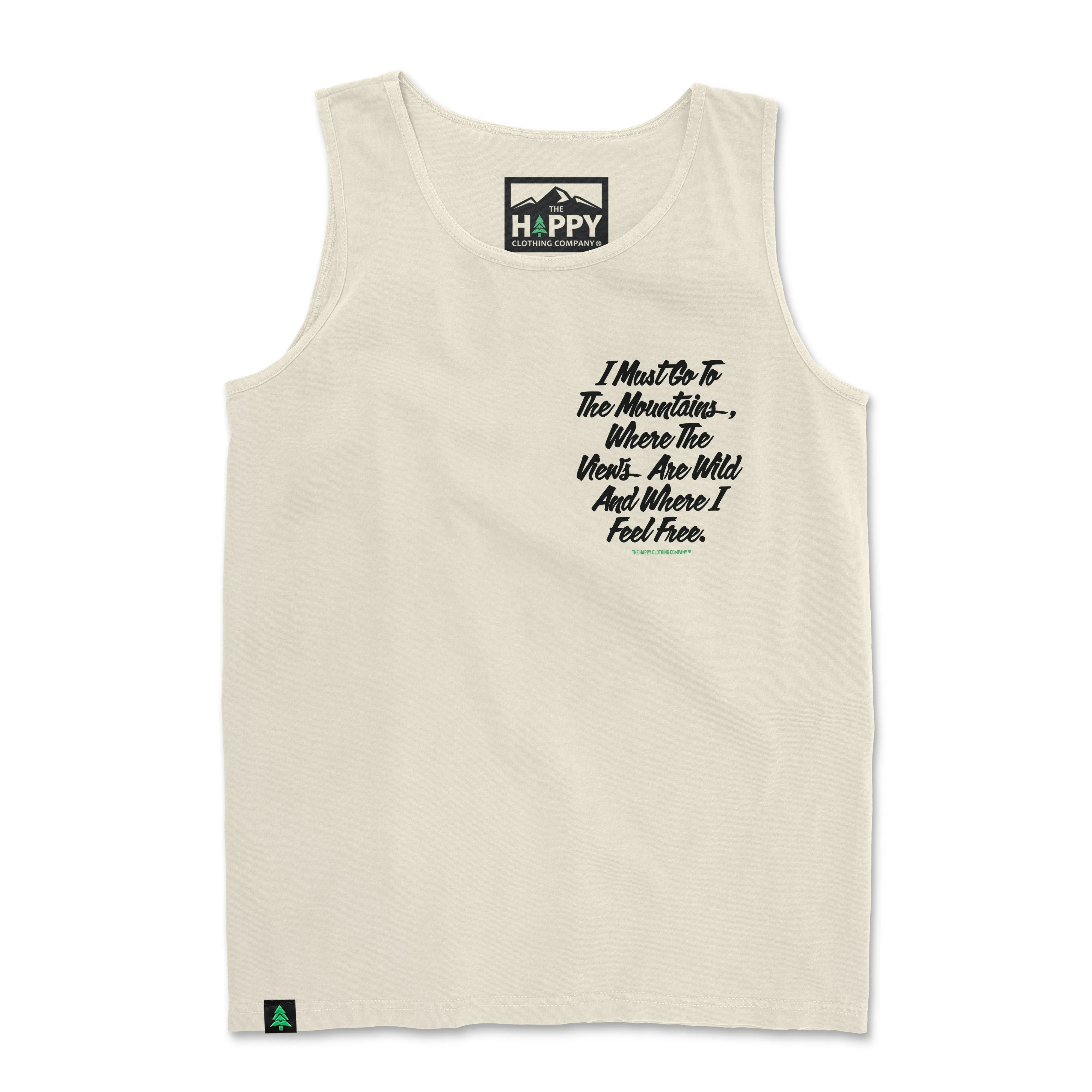 I Must Go To The Mountains Script Nature-Dyed Tank