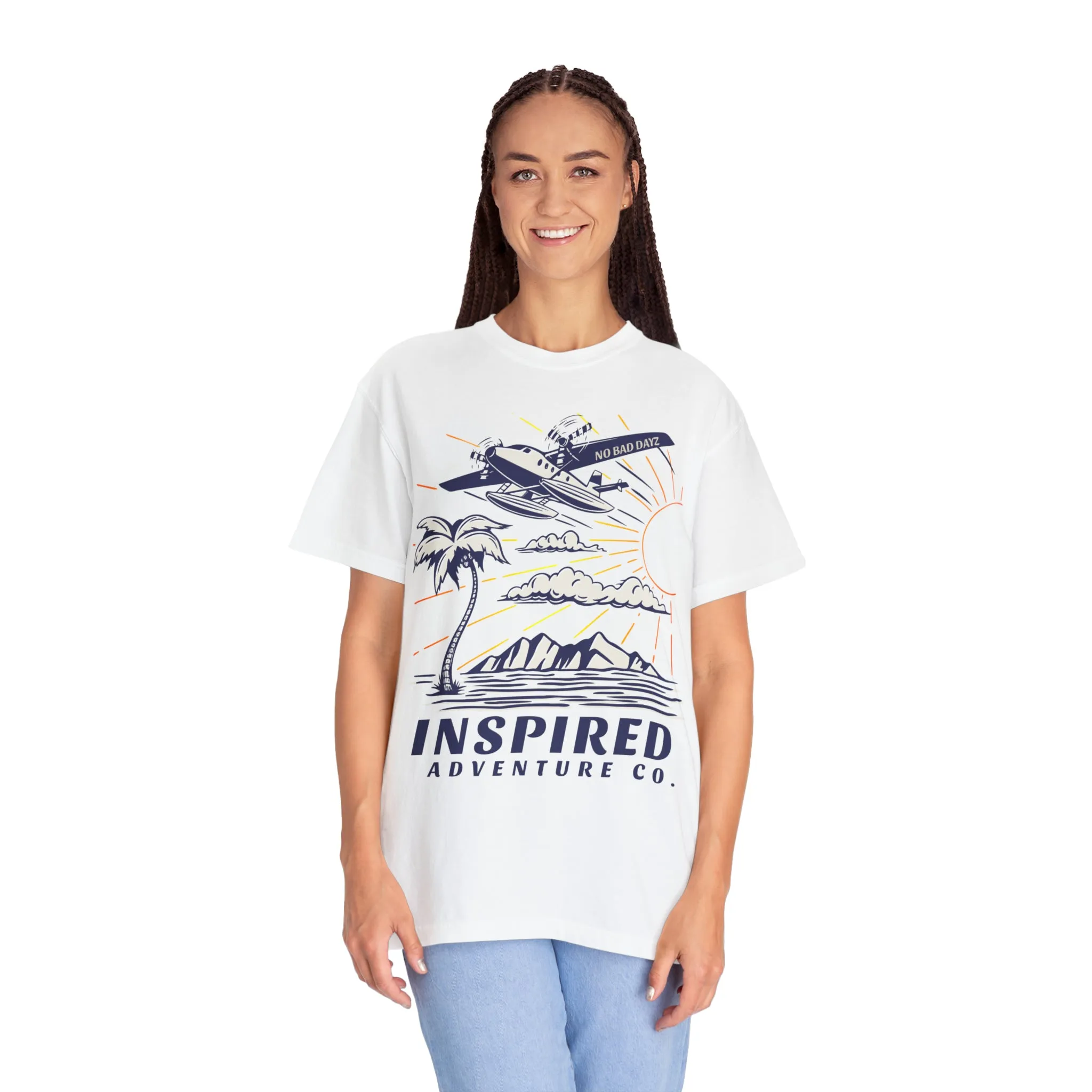 Inspired Adventure Company... No Bad Dayz! Hiking, Adventure, Travel Unisex Garment-Dyed T-shirt