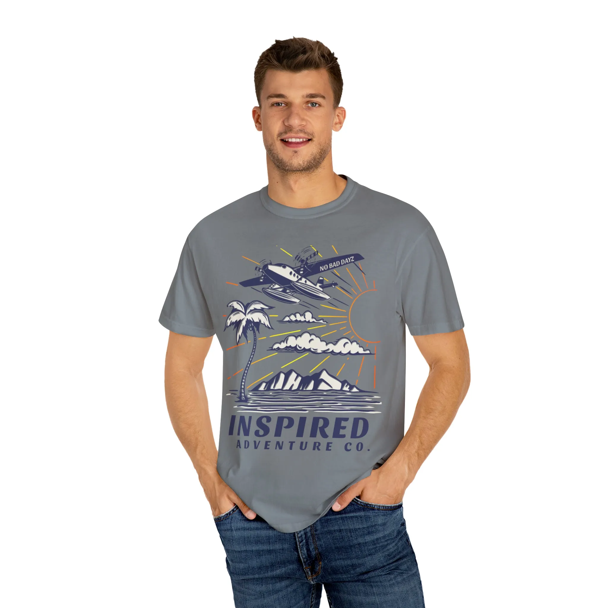 Inspired Adventure Company... No Bad Dayz! Hiking, Adventure, Travel Unisex Garment-Dyed T-shirt