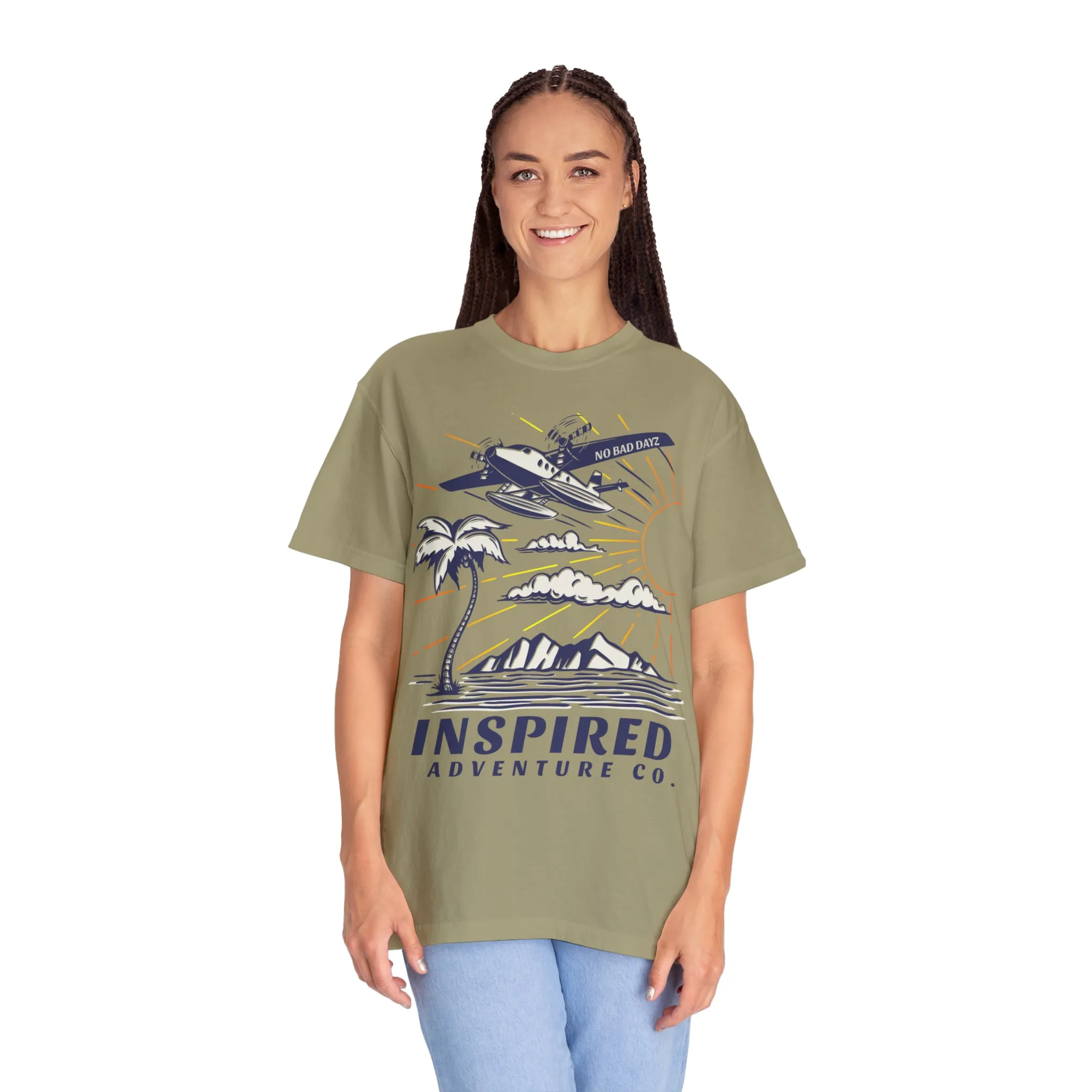 Inspired Adventure Company... No Bad Dayz! Hiking, Adventure, Travel Unisex Garment-Dyed T-shirt