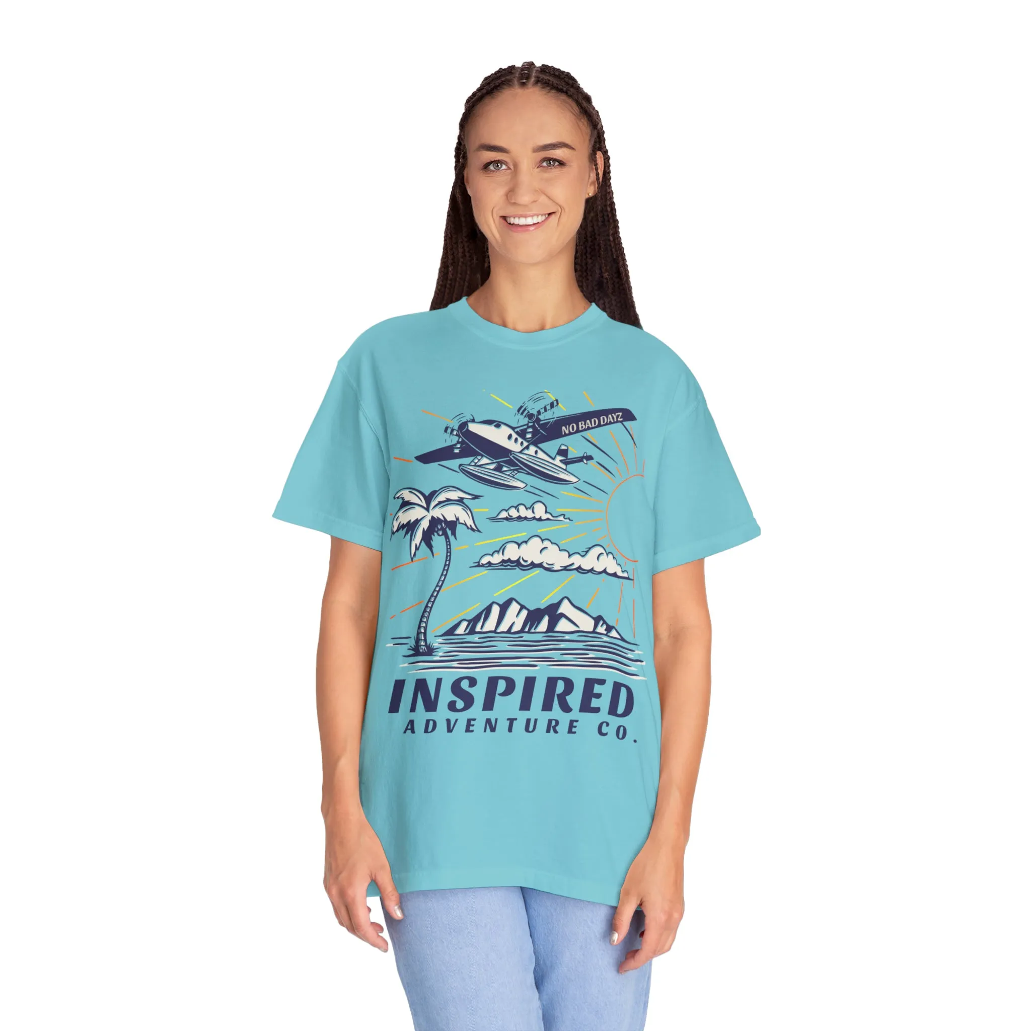 Inspired Adventure Company... No Bad Dayz! Hiking, Adventure, Travel Unisex Garment-Dyed T-shirt