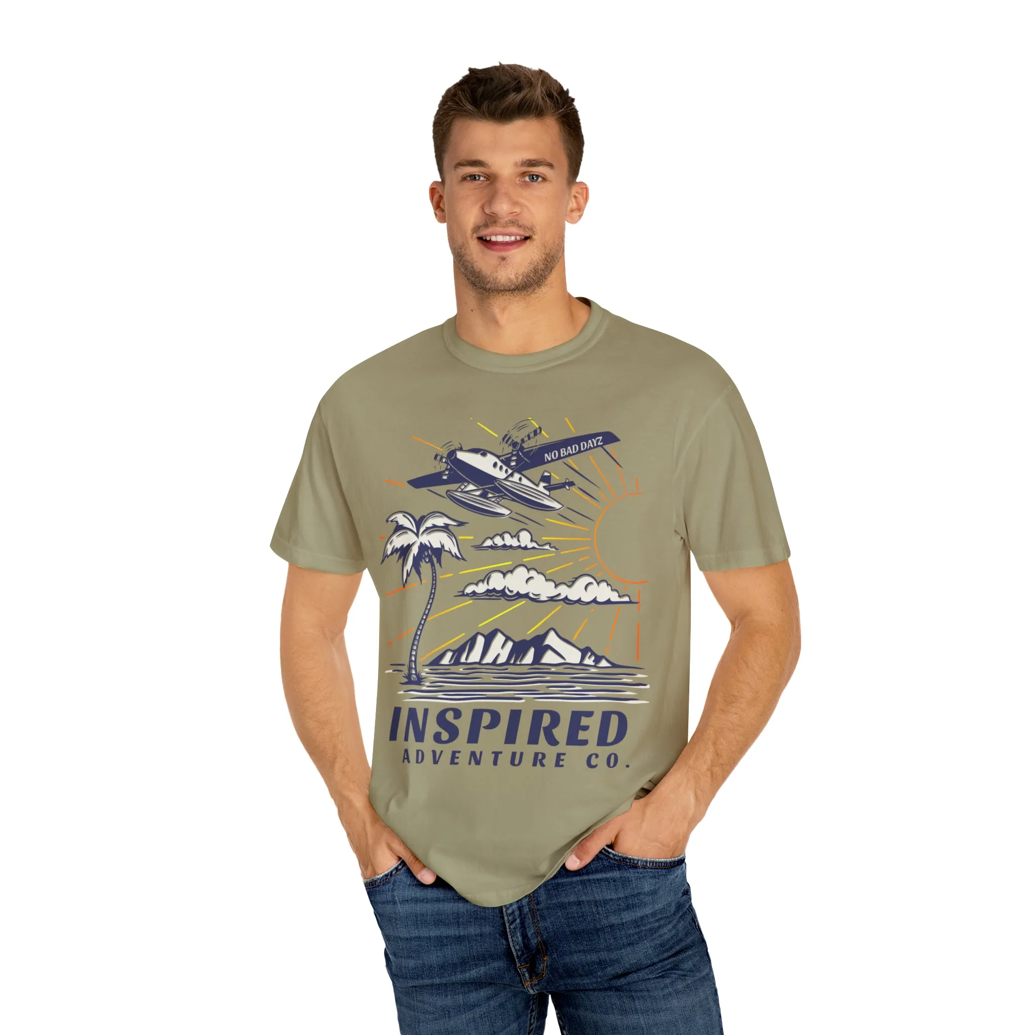Inspired Adventure Company... No Bad Dayz! Hiking, Adventure, Travel Unisex Garment-Dyed T-shirt