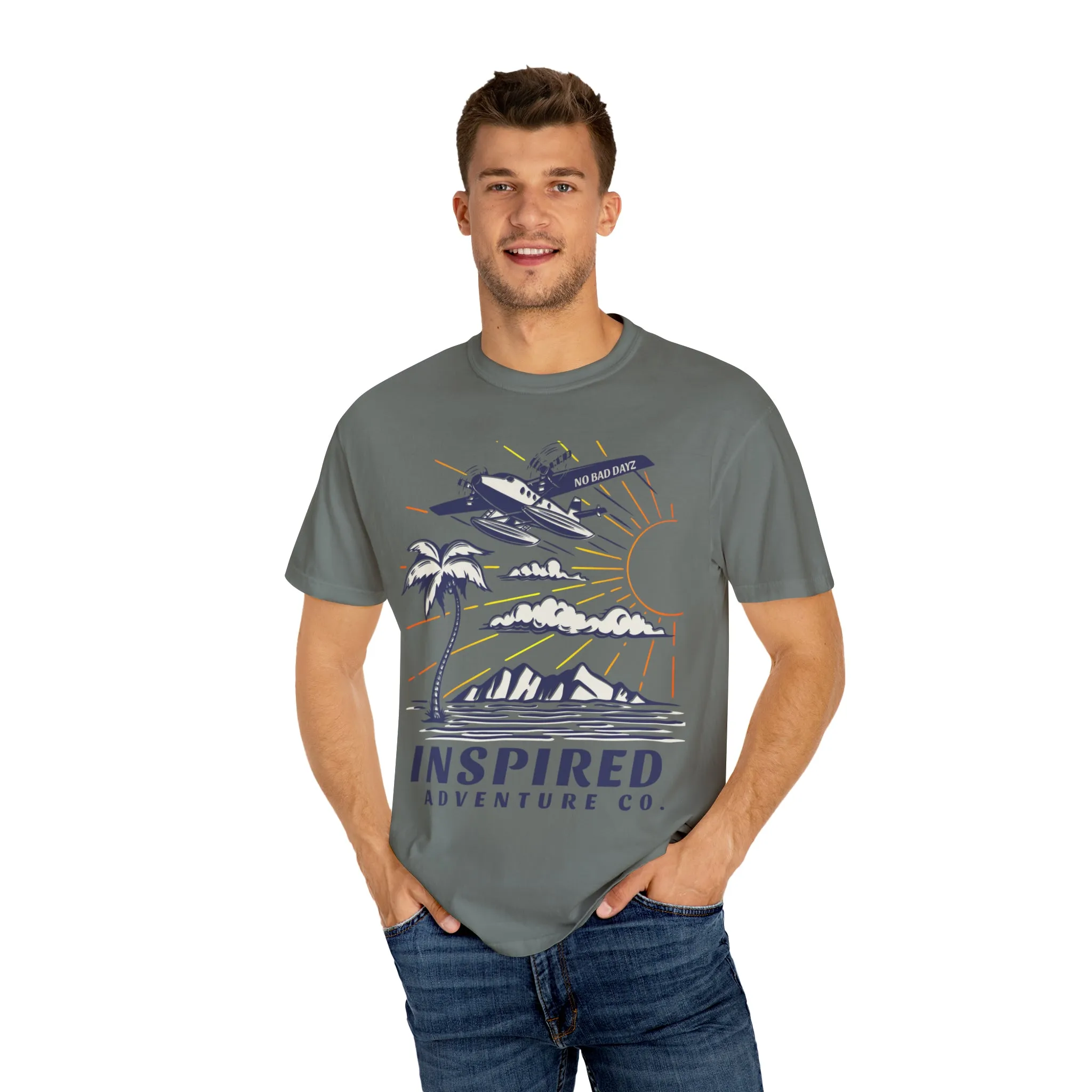Inspired Adventure Company... No Bad Dayz! Hiking, Adventure, Travel Unisex Garment-Dyed T-shirt