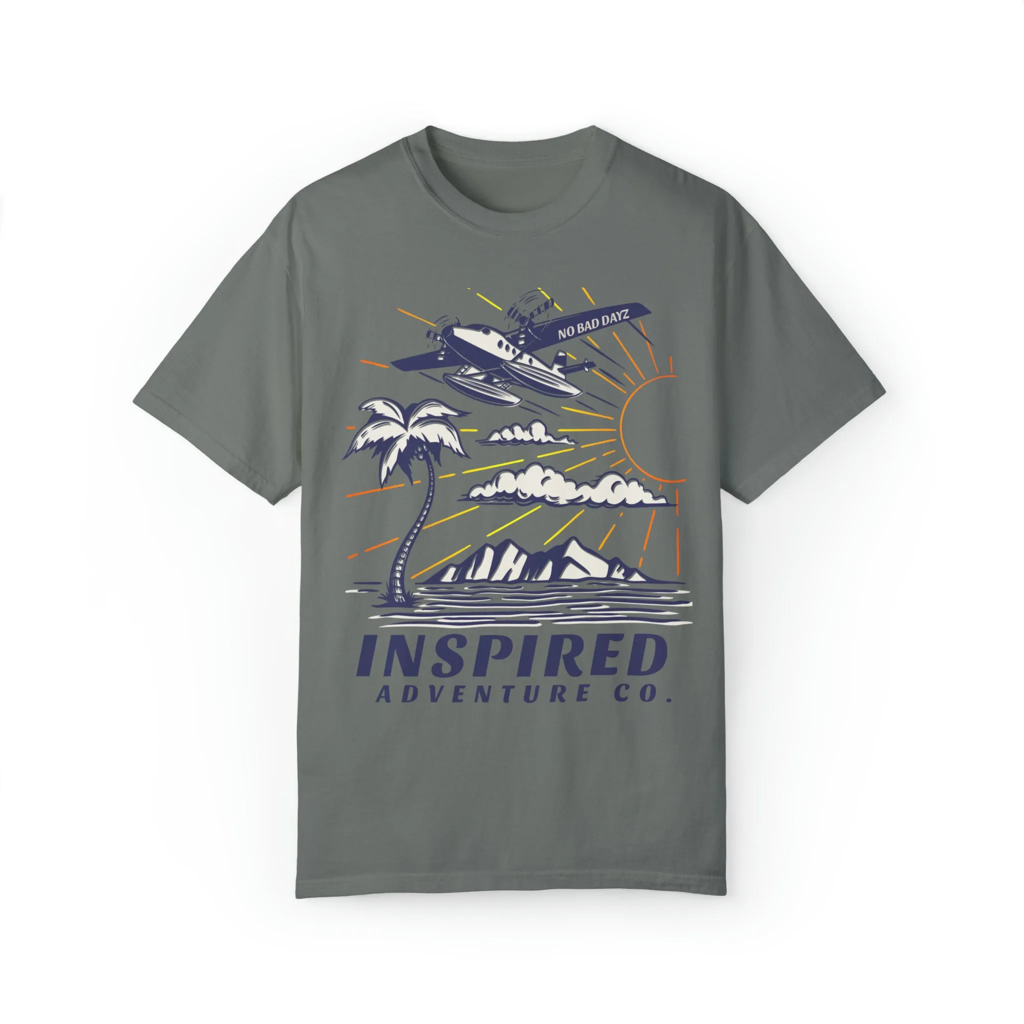 Inspired Adventure Company... No Bad Dayz! Hiking, Adventure, Travel Unisex Garment-Dyed T-shirt