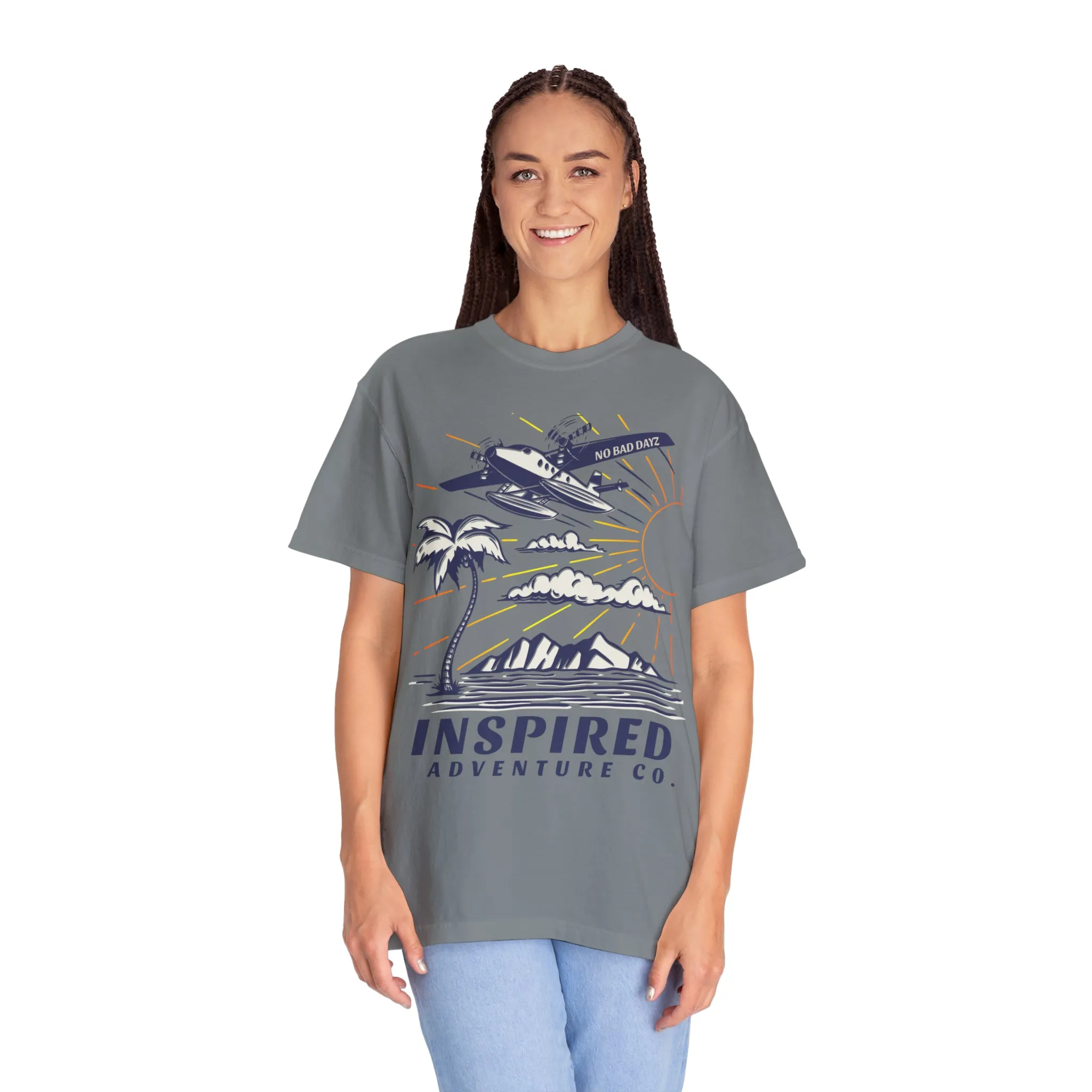 Inspired Adventure Company... No Bad Dayz! Hiking, Adventure, Travel Unisex Garment-Dyed T-shirt