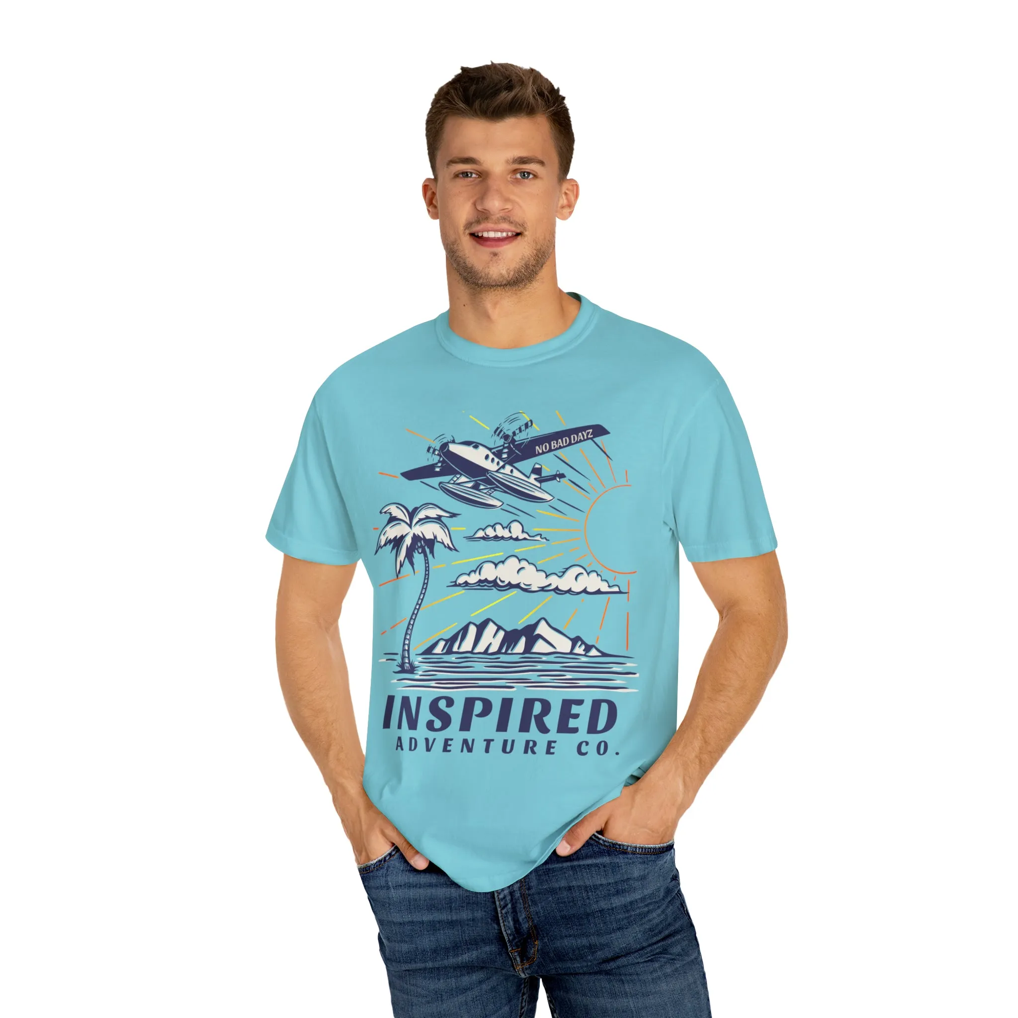 Inspired Adventure Company... No Bad Dayz! Hiking, Adventure, Travel Unisex Garment-Dyed T-shirt