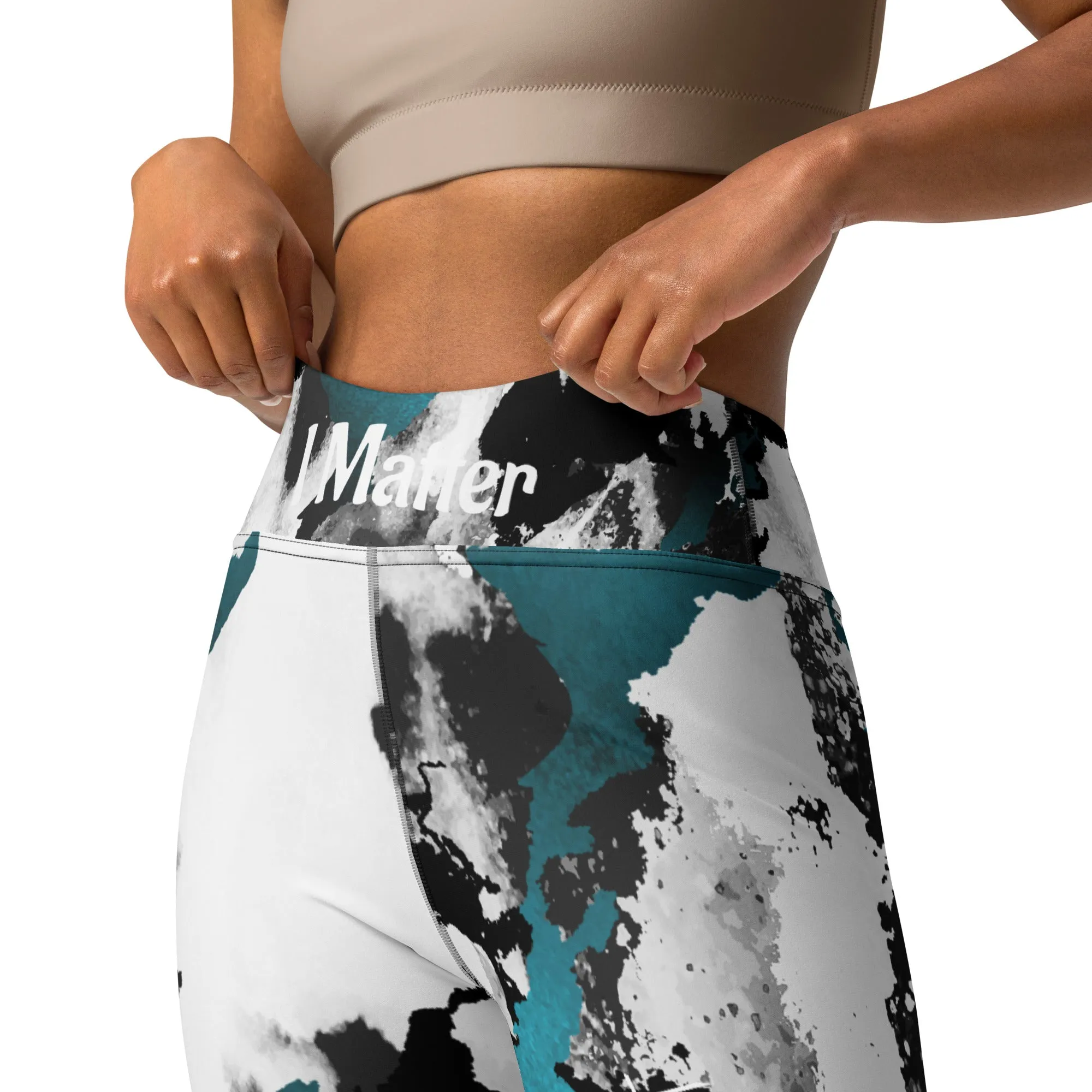 IR Mid Waisted Leggings- Abstract with small logo / I Matter - Beat the odds