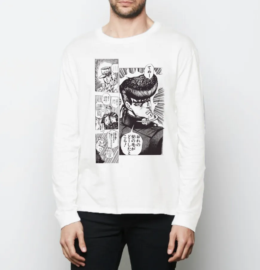 j0j0 manga sketch cotton long sleeve t