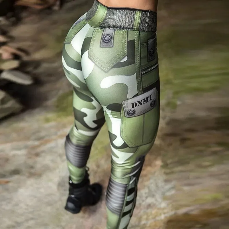 Jungle Commando Print Push Up Leggings