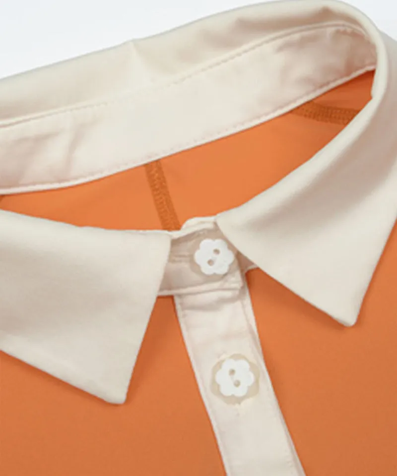 KANDINI EdgeLine Short Sleeve Polo - Orange