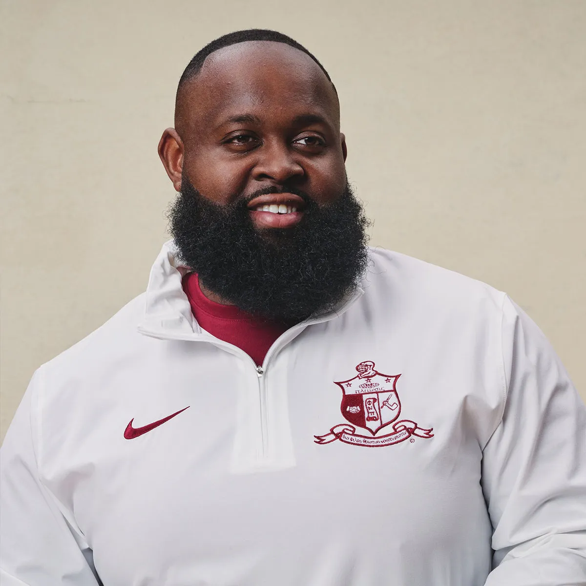 Kappa Alpha Psi NIKE Quarter Zip Lightweight Pullover (White)