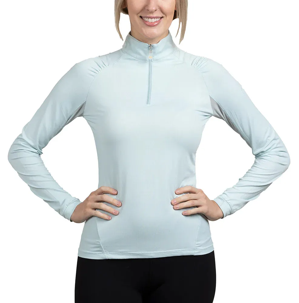 Kastel Denmark Long Sleeve Shirred Raglan 1/4 Zip
