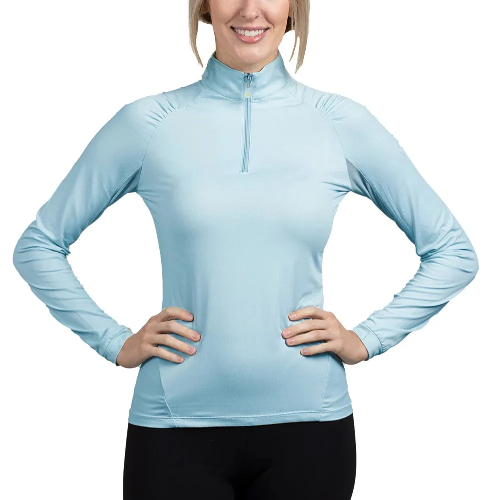 Kastel Denmark Long Sleeve Shirred Raglan 1/4 Zip