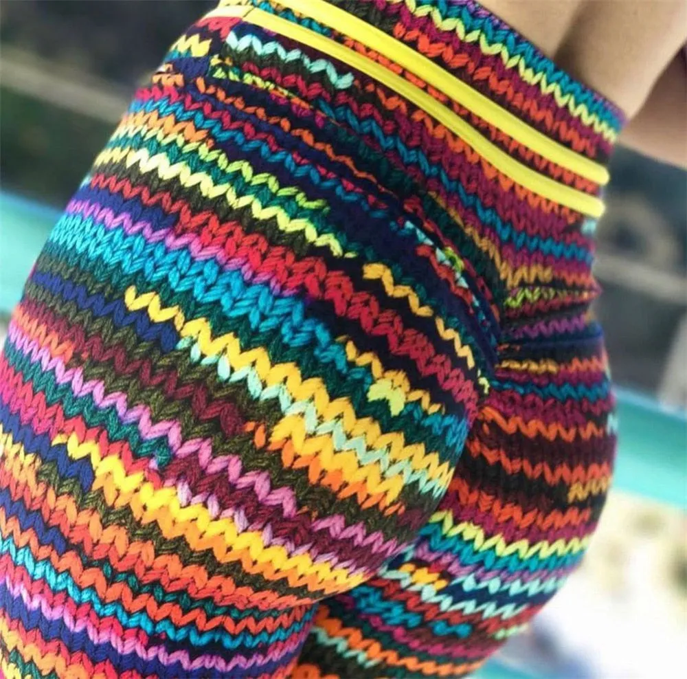 Knit Printing Sexy Elastic Fitness Leggings paddy Workout Legging Stretch Slim Sportswear Leggings