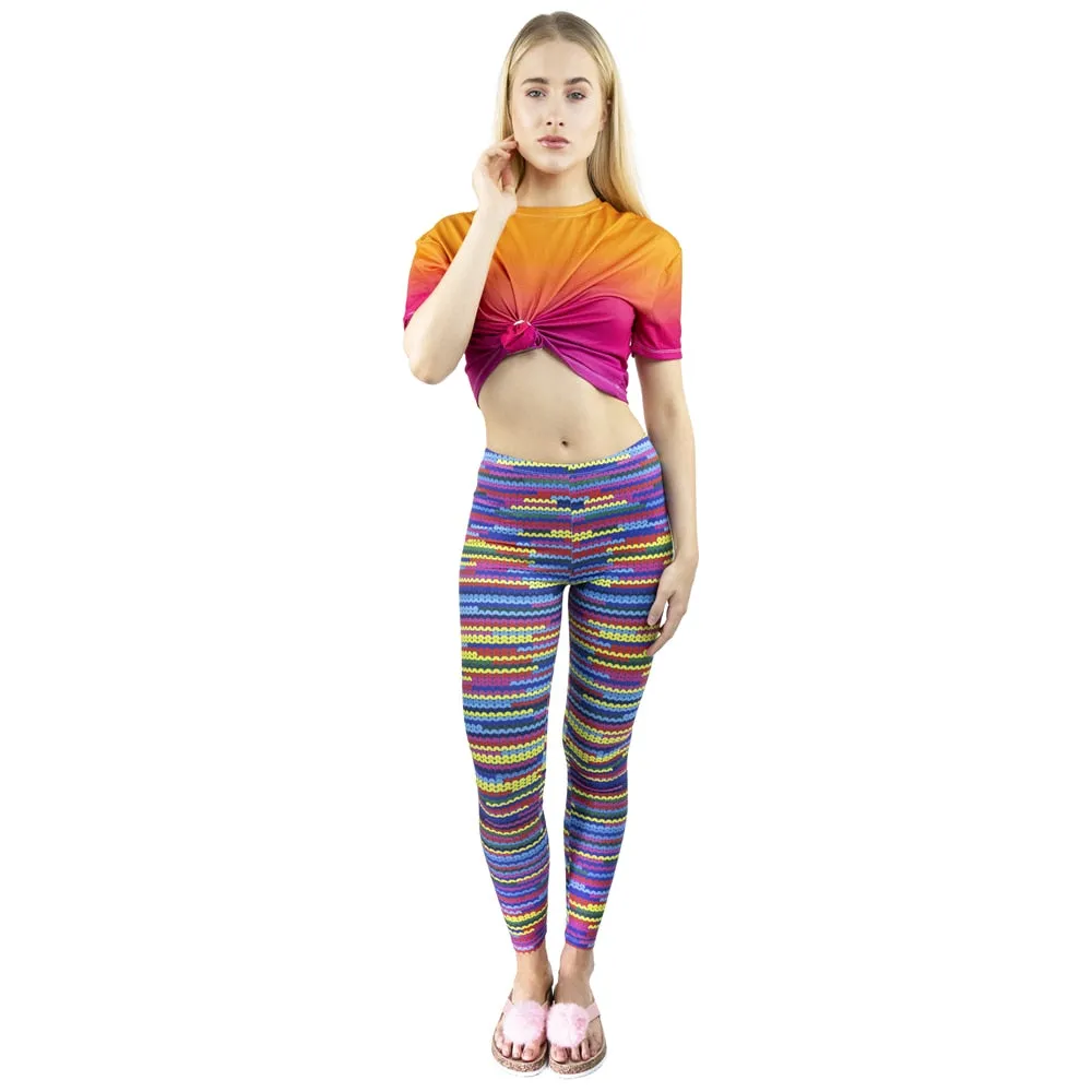Knit Printing Sexy Elastic Fitness Leggings paddy Workout Legging Stretch Slim Sportswear Leggings