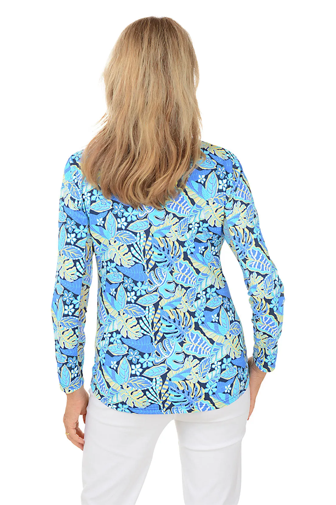 Leafy Tropics Cooling UPF50  Mock Neck Top