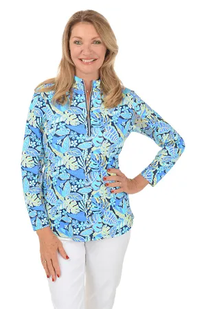 Leafy Tropics Cooling UPF50  Mock Neck Top