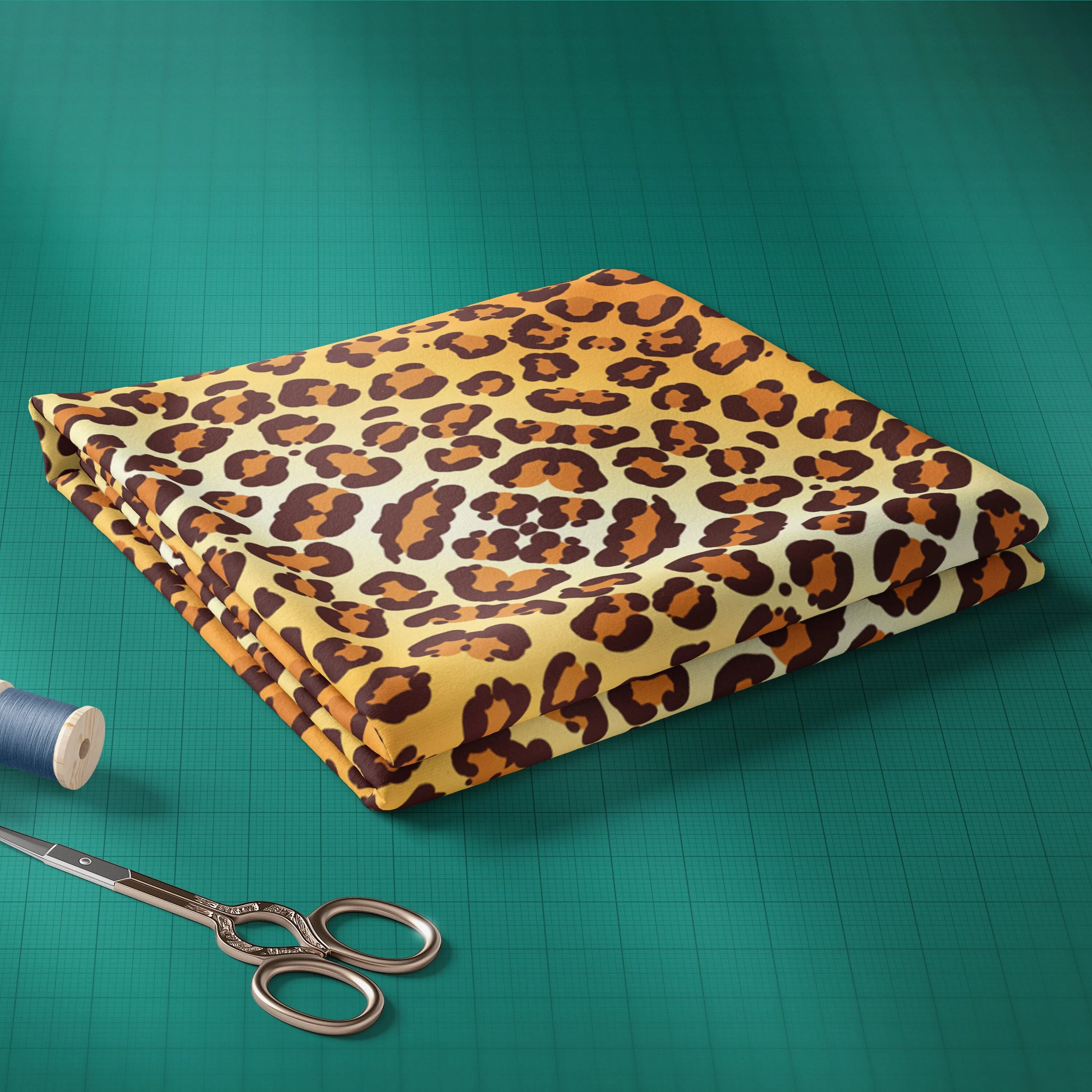 Leopard Print Fabric By the Yard, Animal Fur Skin Print Fabric