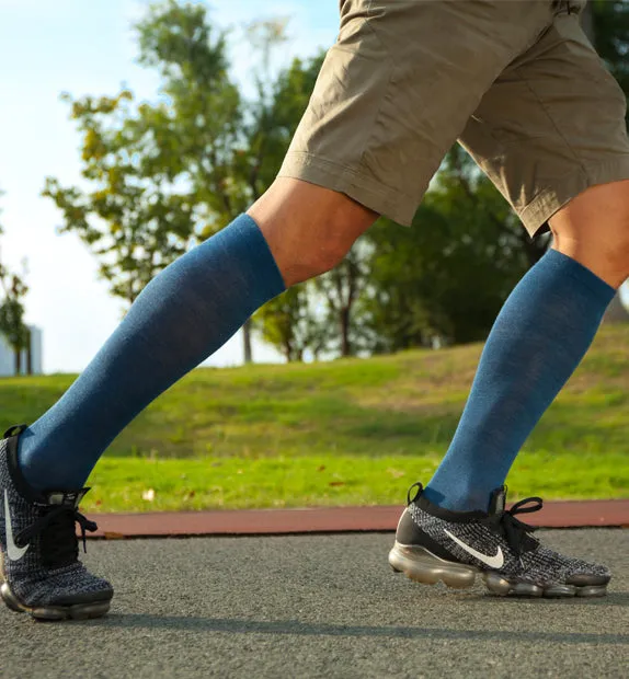Lightweight Merino Wool Everyday Compression Socks (15-20mmHg) - Solids - 6 Pack