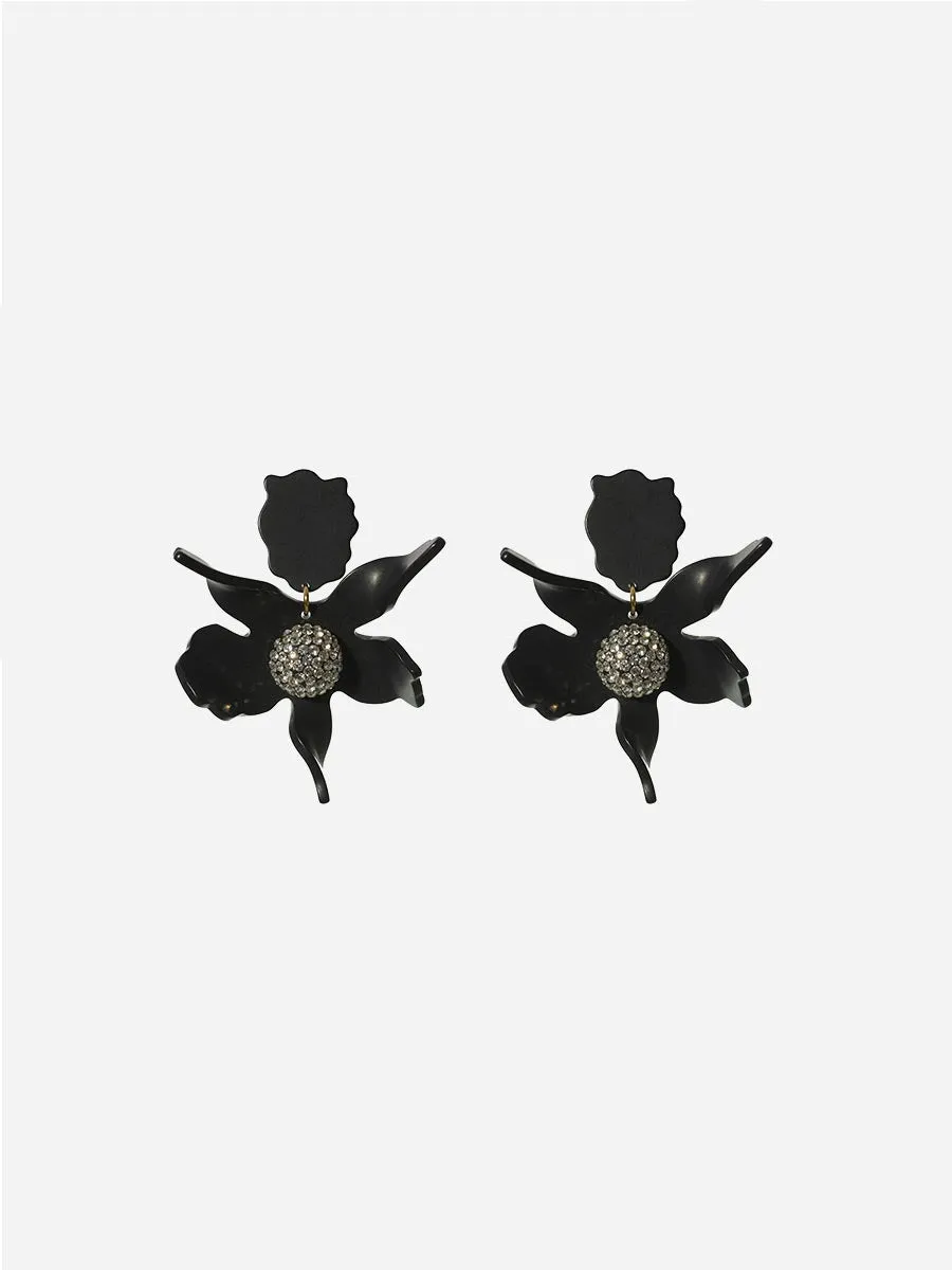 lily earrings - black