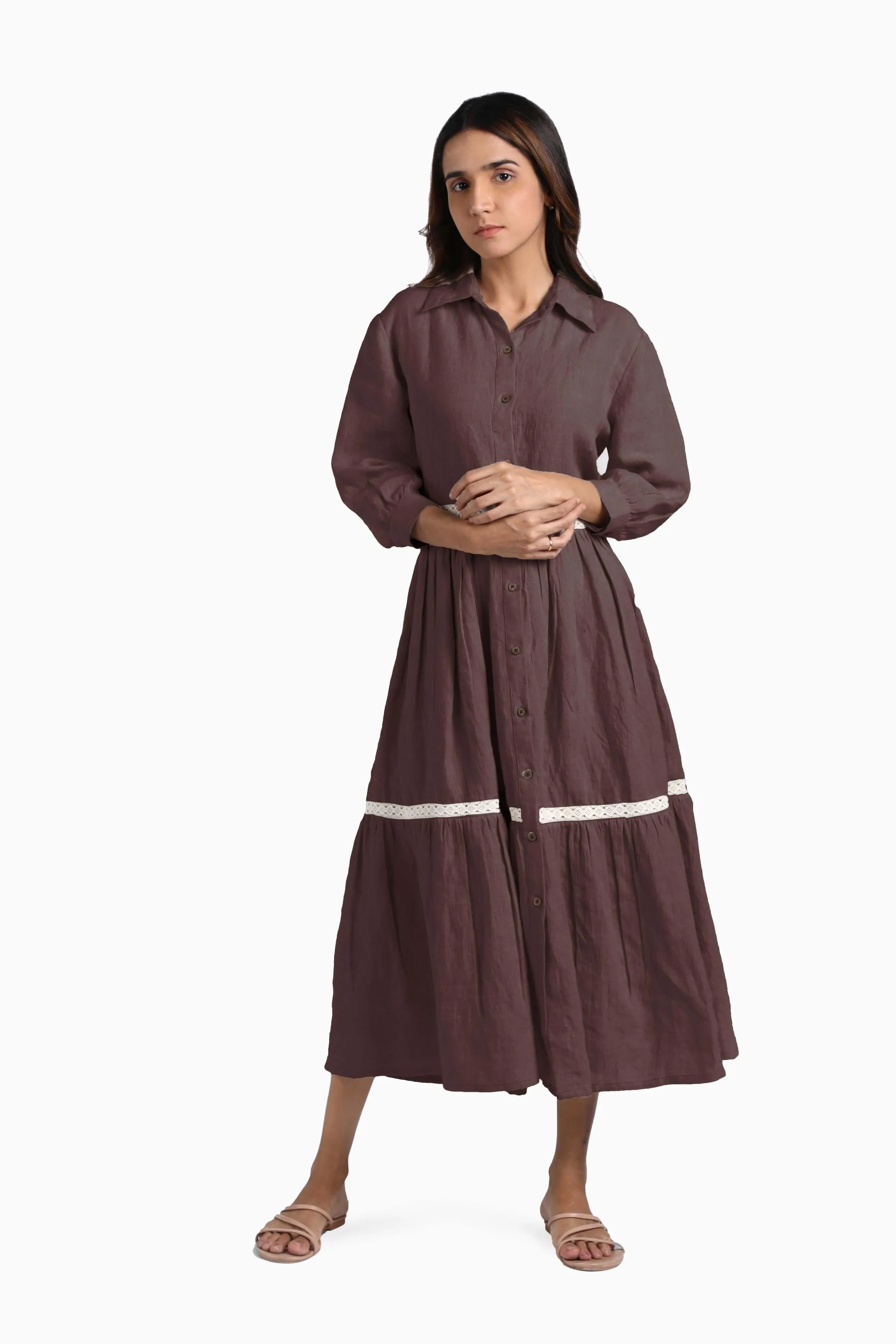 Linen Ariel Maxi Dress-Misty Lilac
