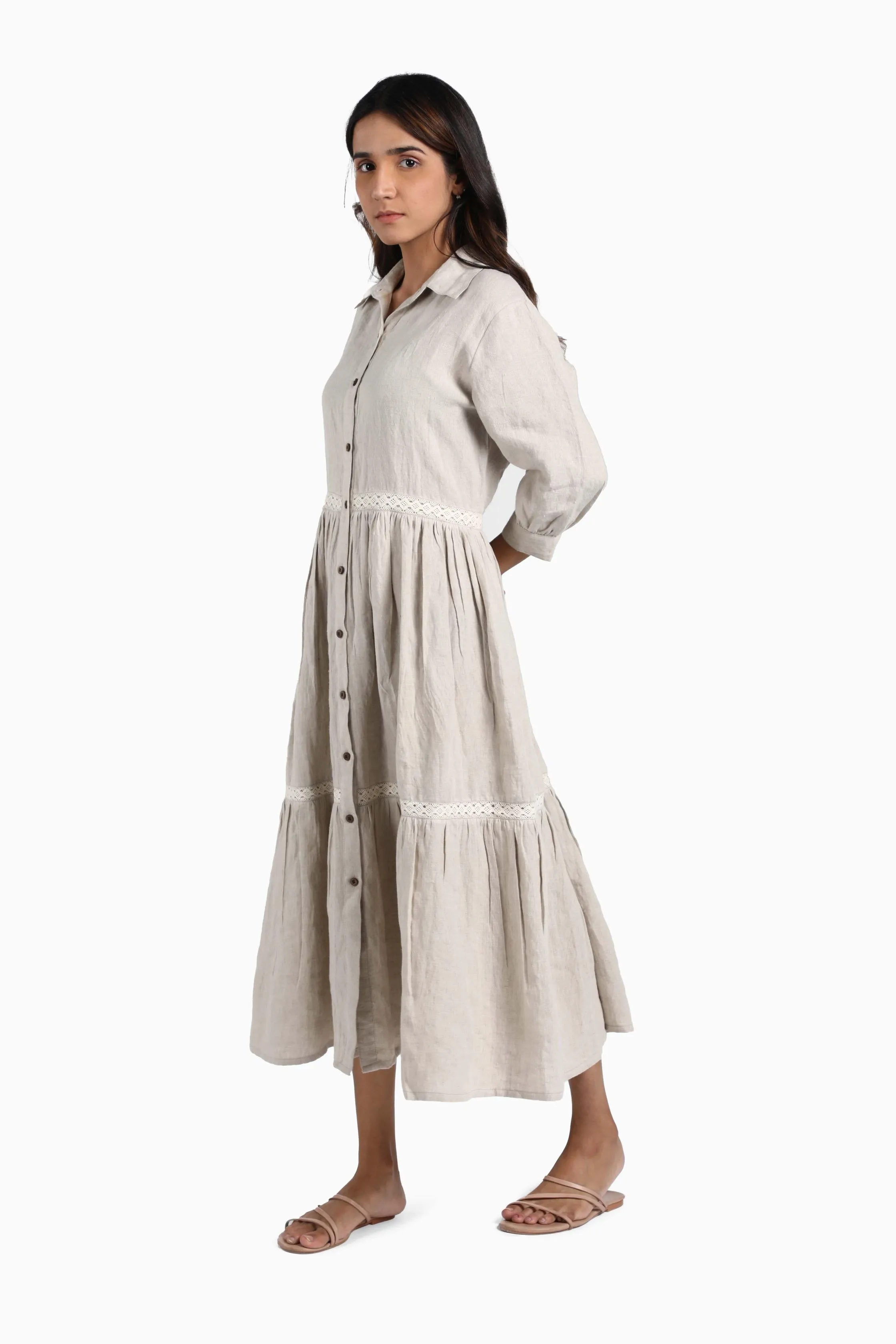 Linen Ariel Maxi Dress-Misty Lilac