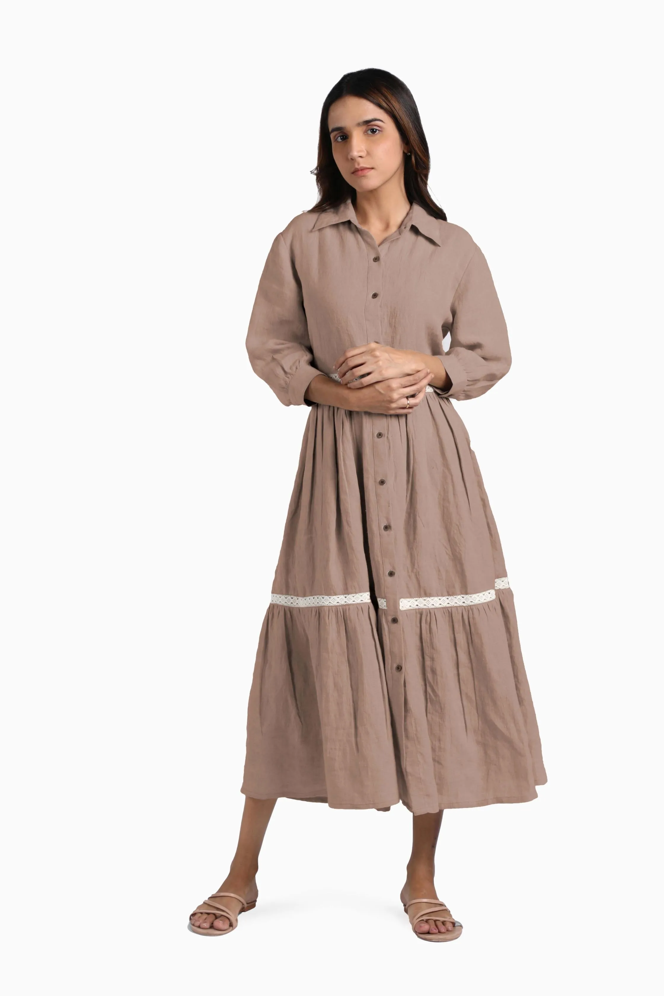 Linen Ariel Maxi Dress-Misty Lilac