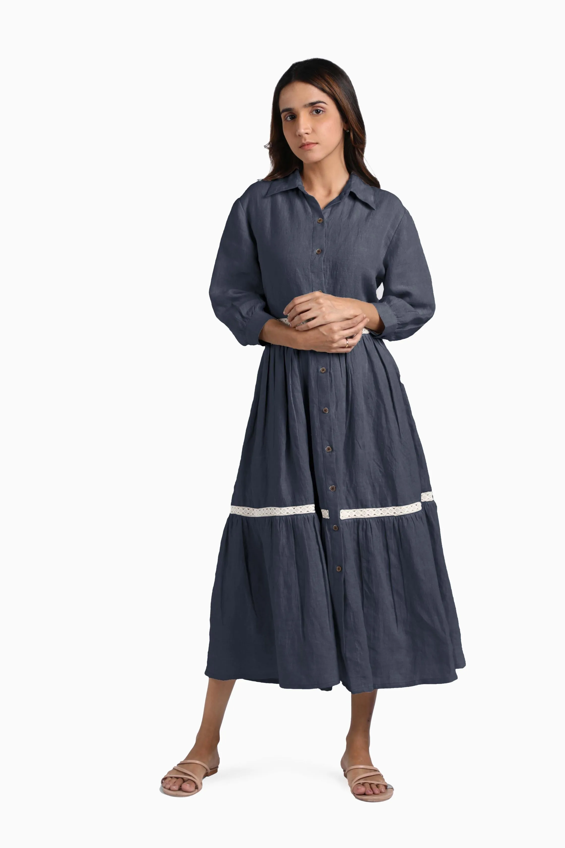 Linen Ariel Maxi Dress-Misty Lilac