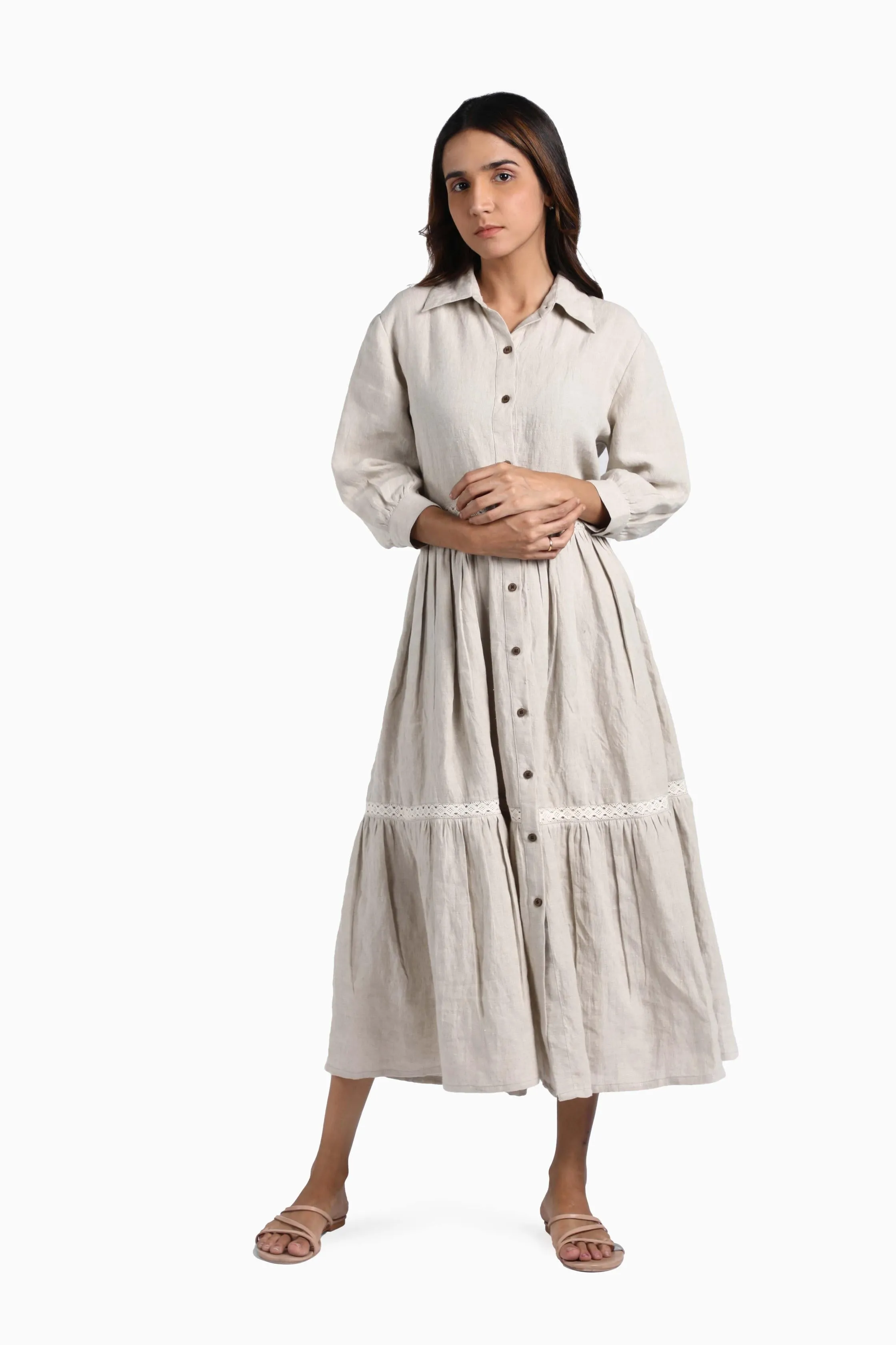 Linen Ariel Maxi Dress-Misty Lilac