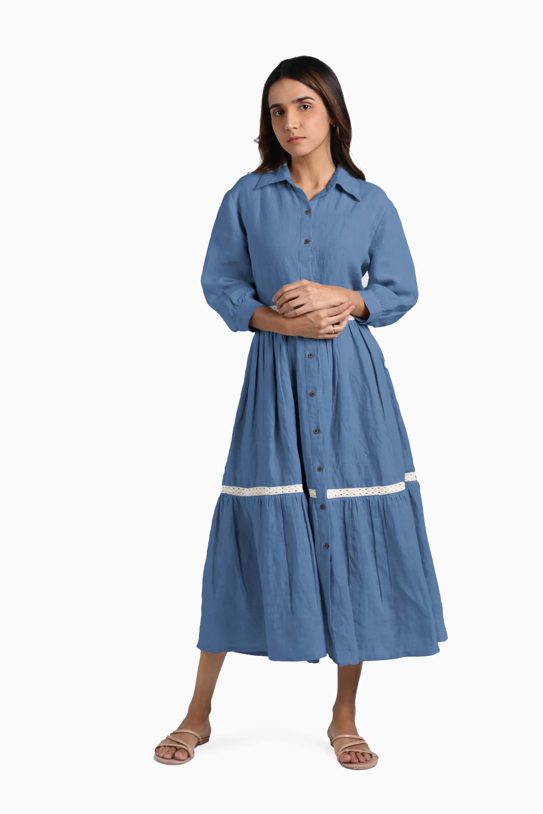 Linen Ariel Maxi Dress-Misty Lilac