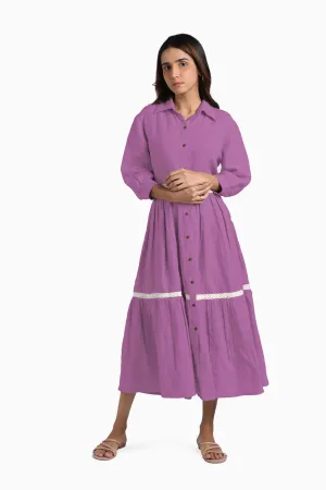 Linen Ariel Maxi Dress-Misty Lilac