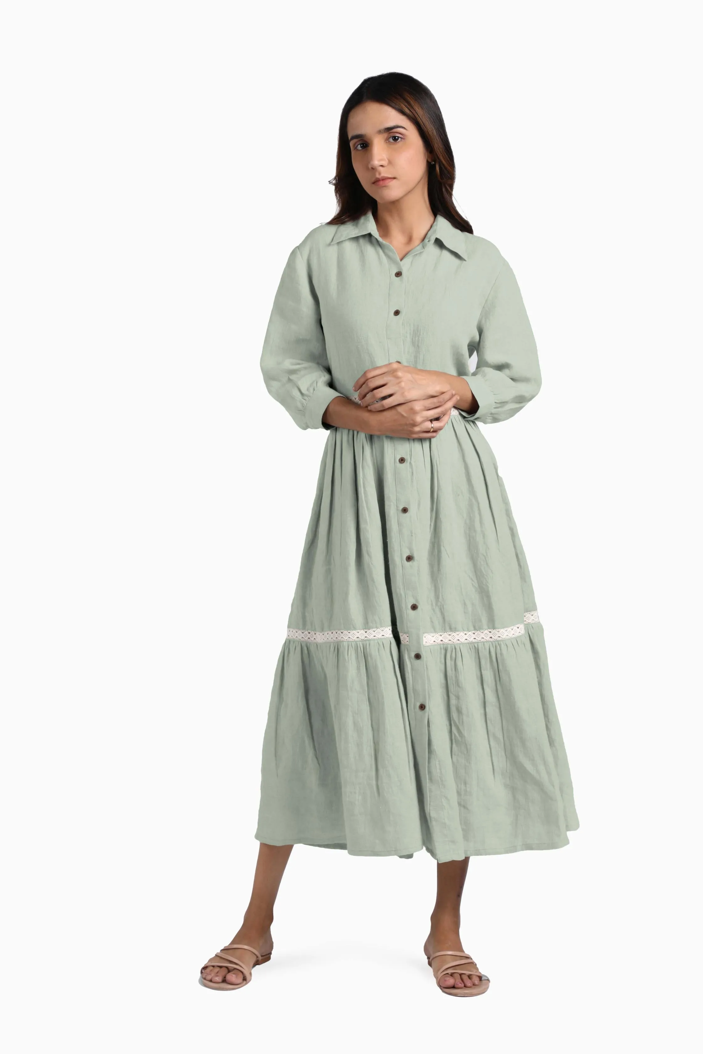 Linen Ariel Maxi Dress-Misty Lilac
