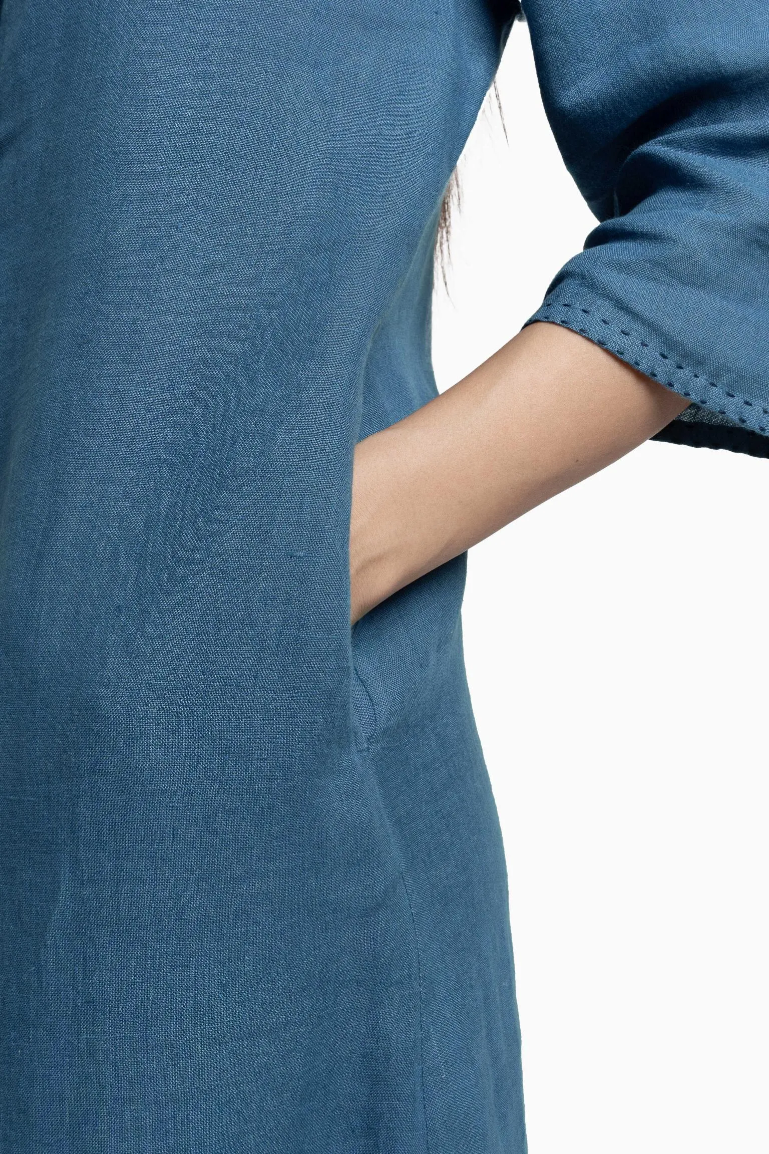Linen Drizzle Shirt Dress-Misty Lilac