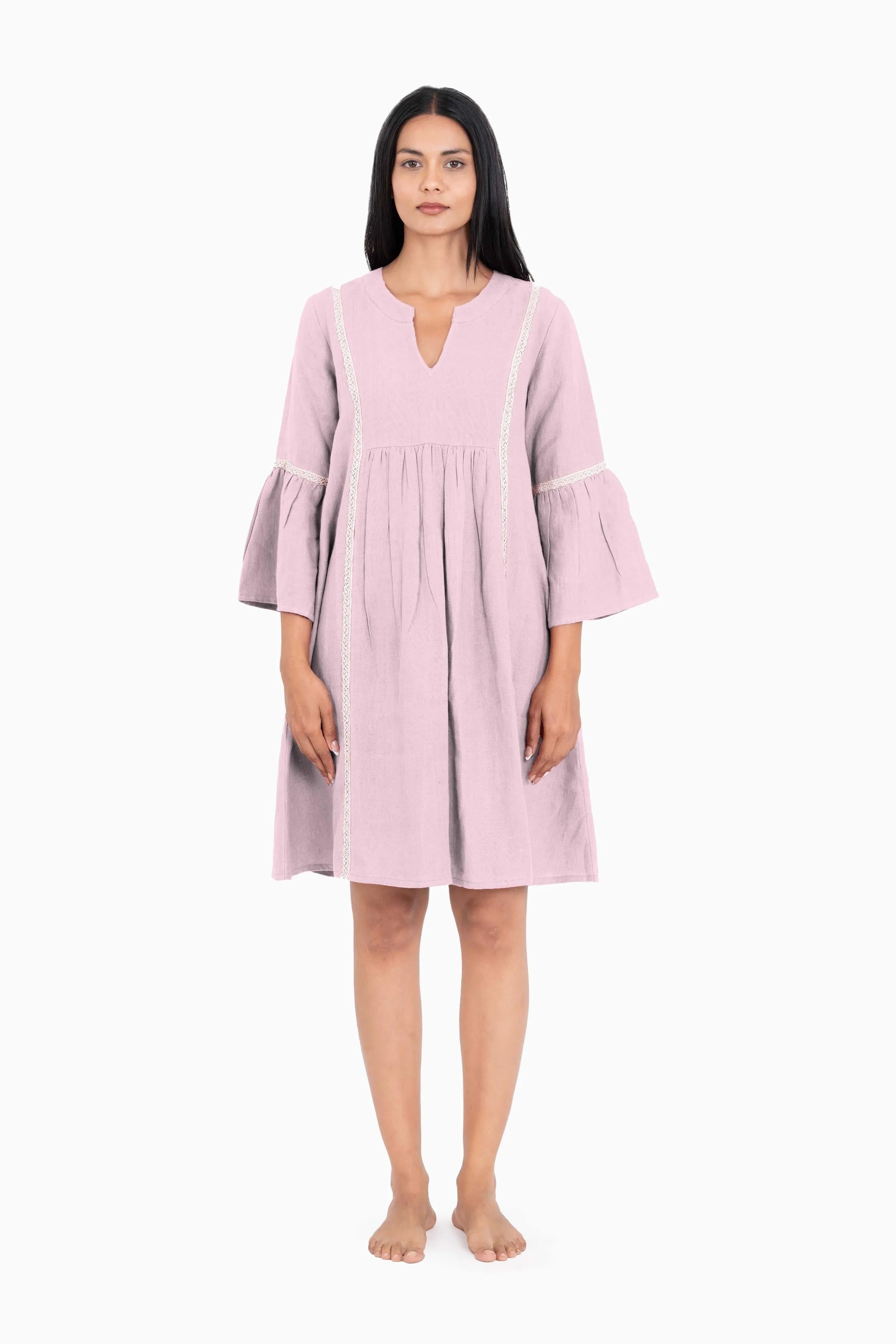 Linen Moana Midi Dress-Brown Bean
