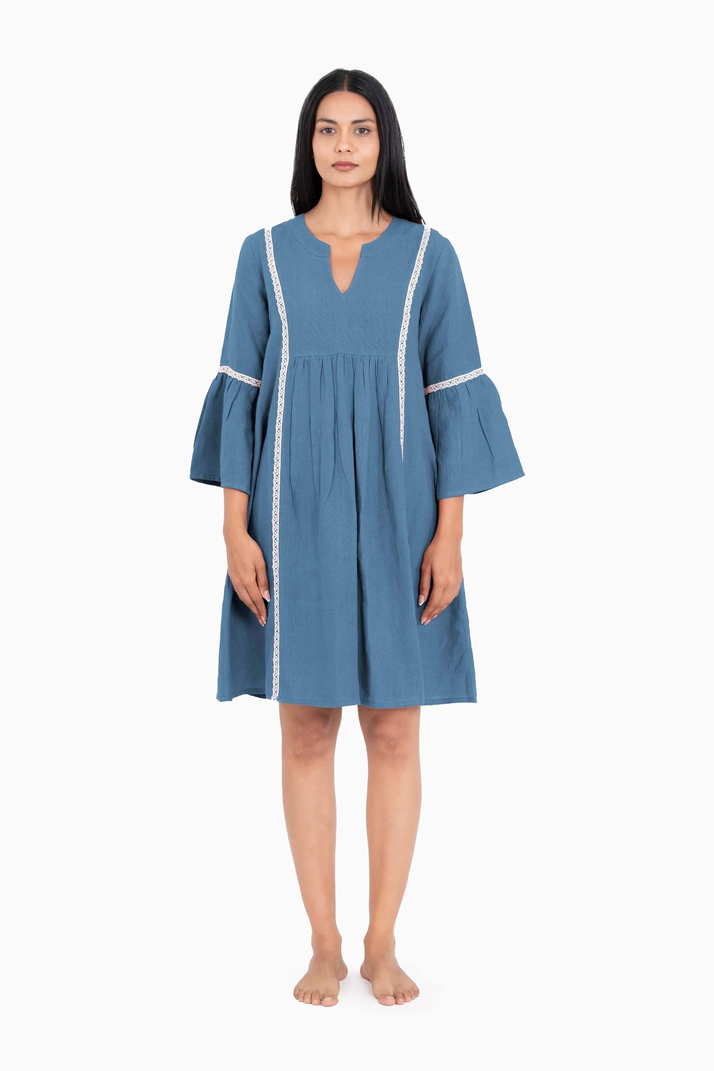 Linen Moana Midi Dress-Brown Bean