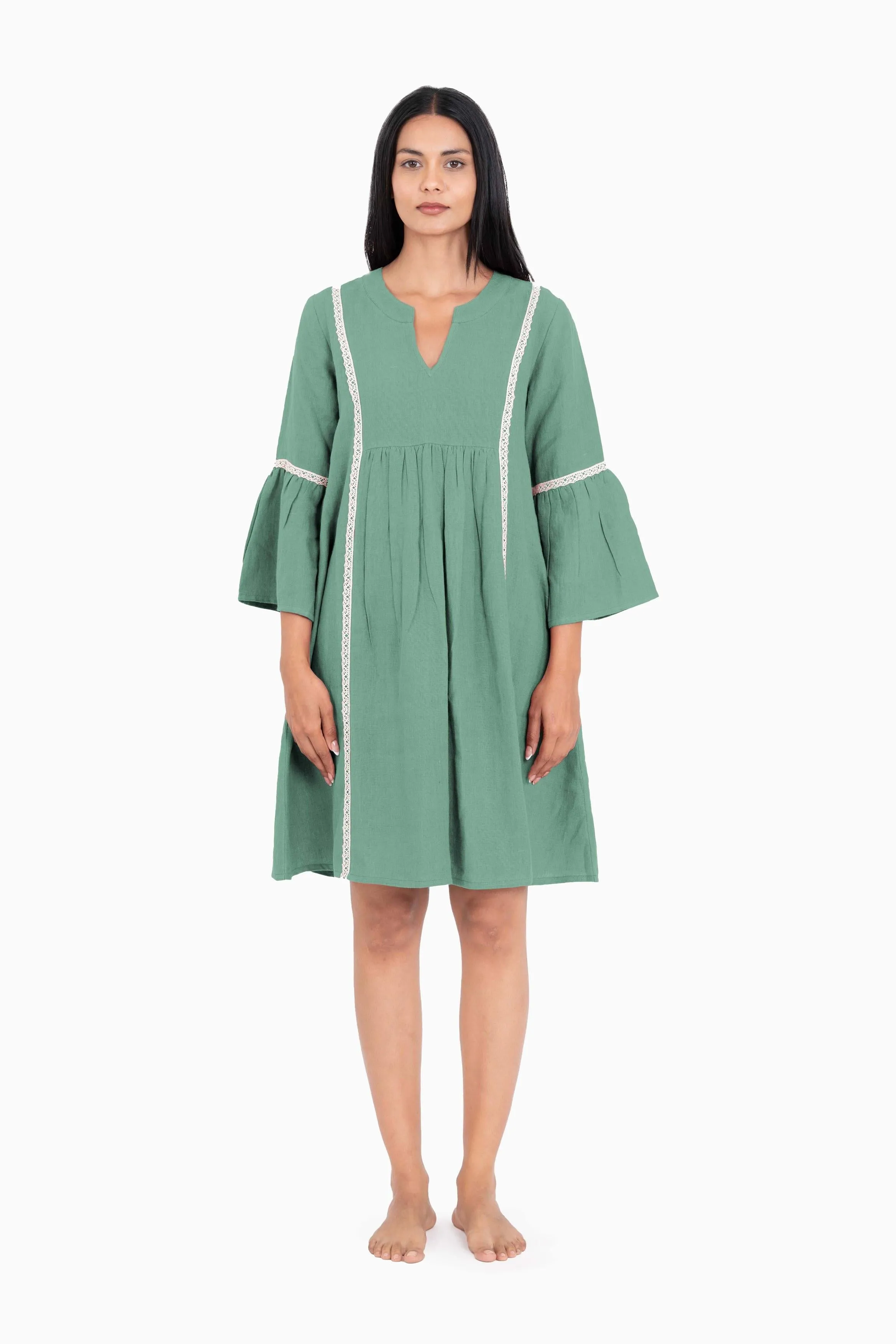 Linen Moana Midi Dress-Brown Bean