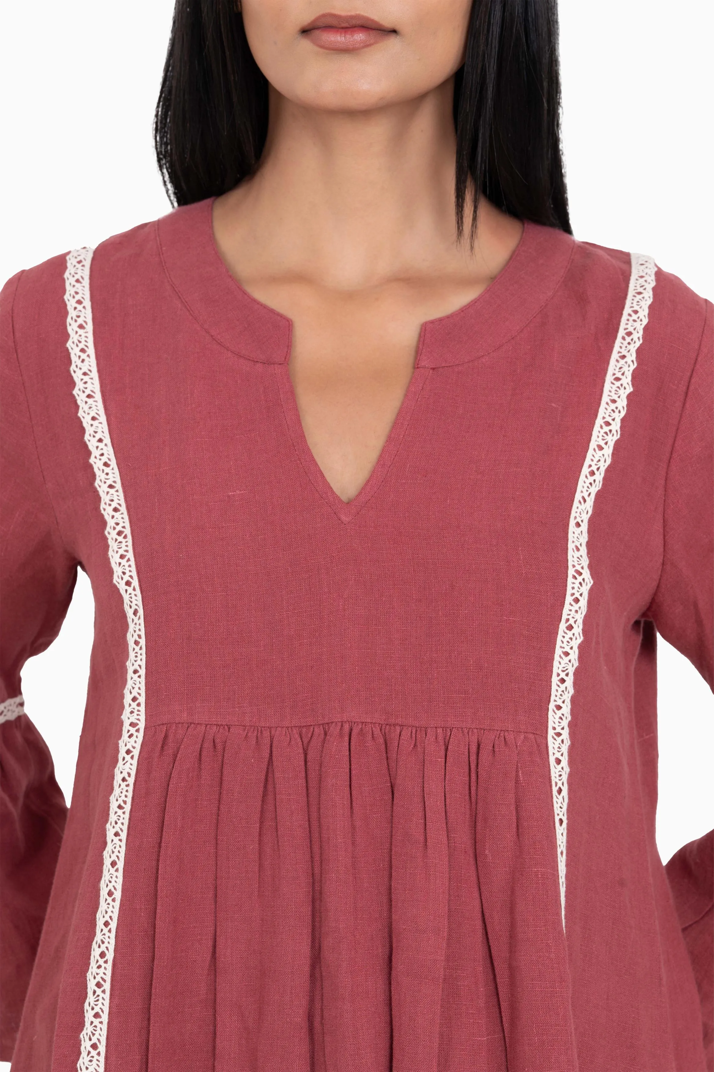 Linen Moana Midi Dress-Brown Bean