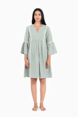 Linen Moana Midi Dress-Sage Green