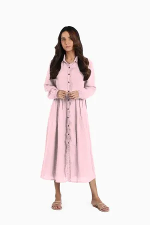 Linen Skylah Maxi Dress-Petal Pink