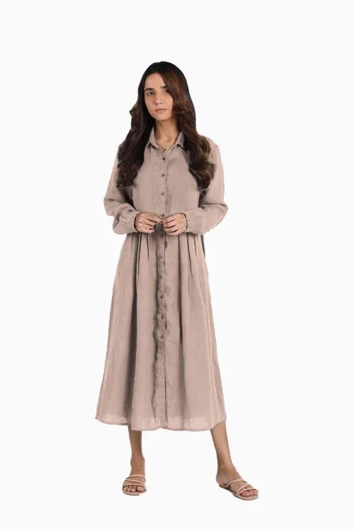 Linen Skylah Maxi Dress-Petal Pink
