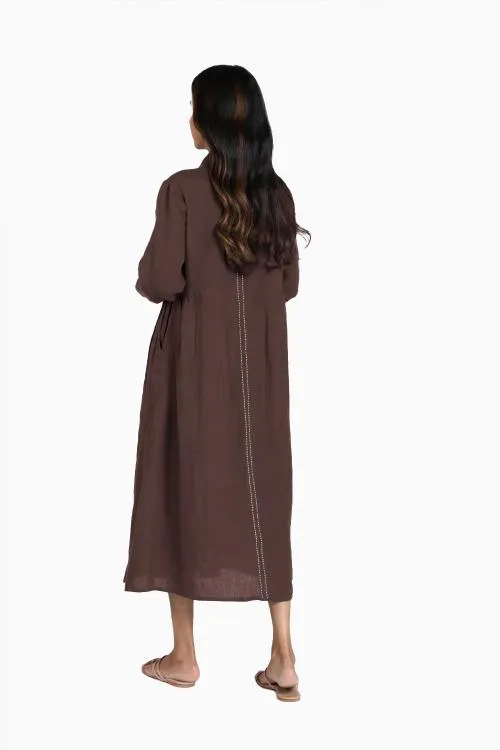 Linen Skylah Maxi Dress-Petal Pink