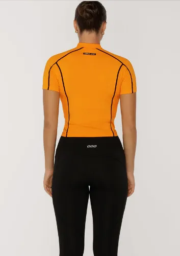 Lorna Jane Climber Short Sleeve Active Zip Top - Pumpkin