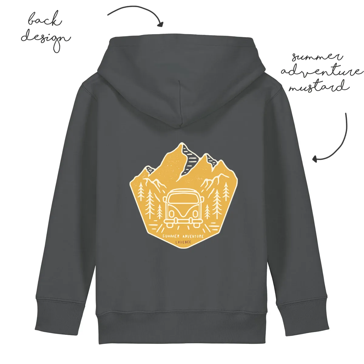 LoveBee Hoodie | Summer Adventure | Dark Grey