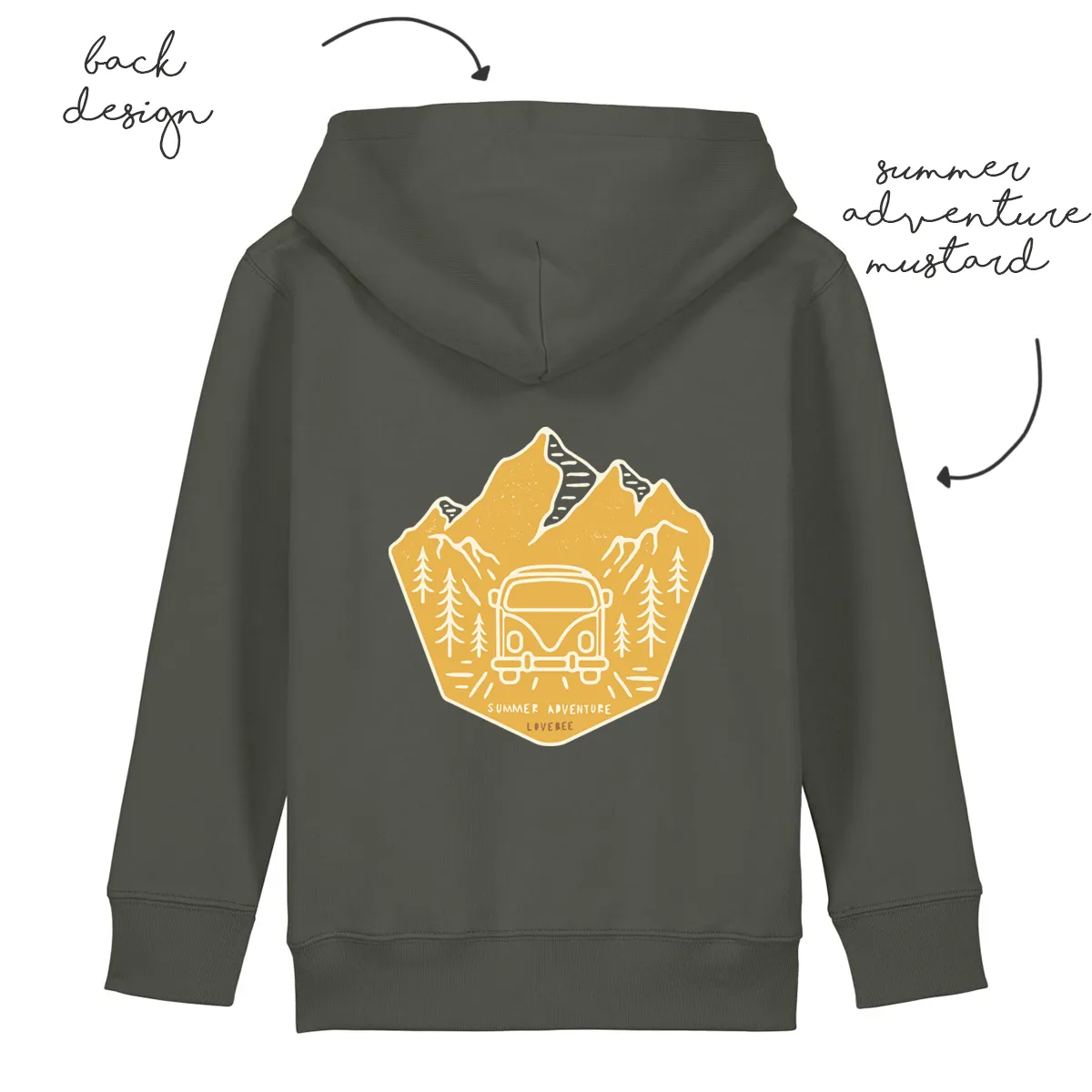 LoveBee Hoodie | Summer Adventure | Forest Green
