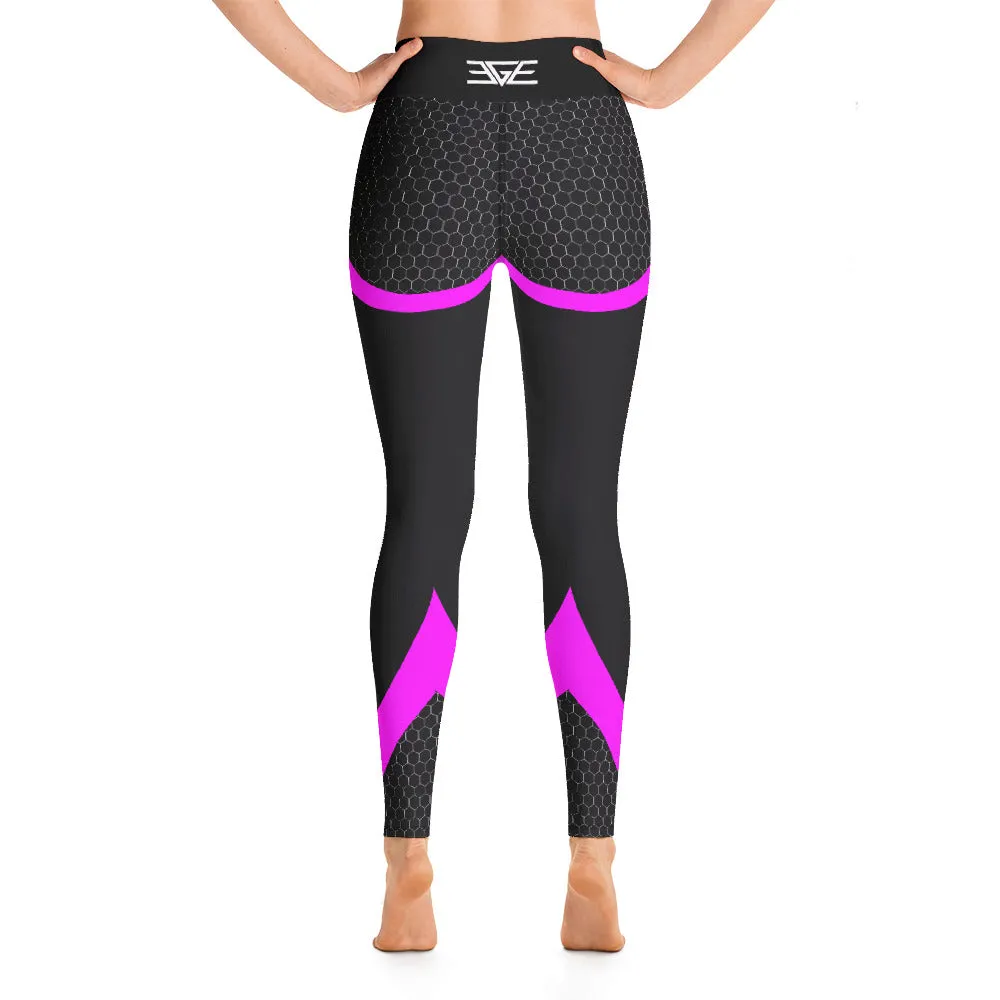 Luxe Level Leggings - Fuchsia Pink/ Blk